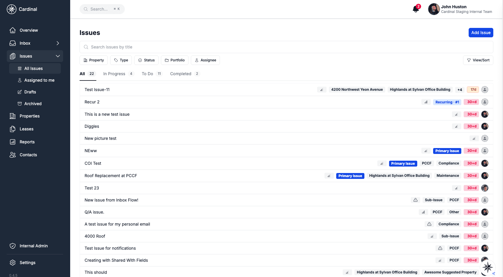 Owner-level visibility into a portfolio in Cardinal